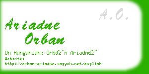 ariadne orban business card
